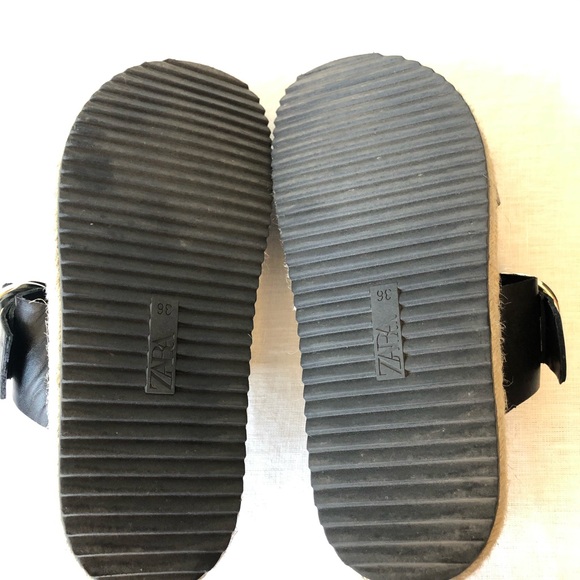 Zara Flat Leather Platform Espadrille Sandal - Picture 6 of 7